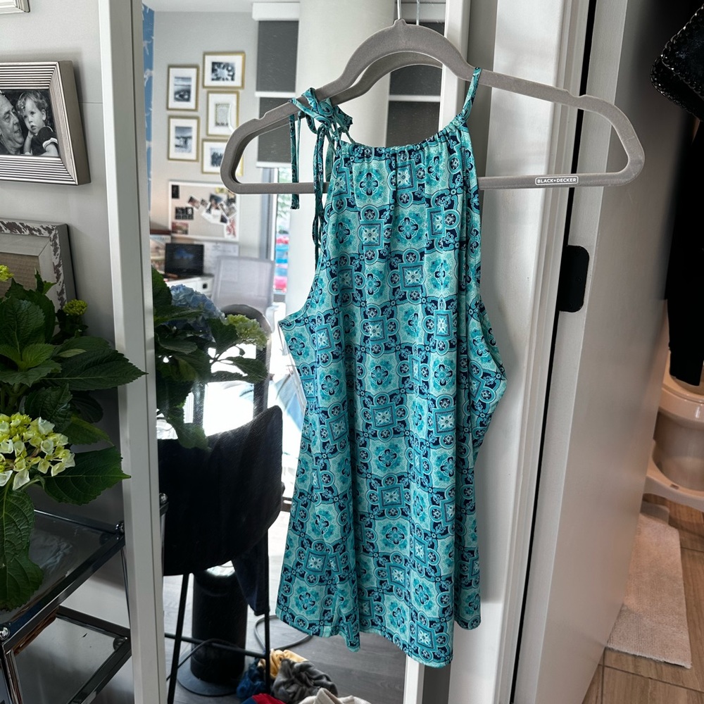 Silk tie neck tank